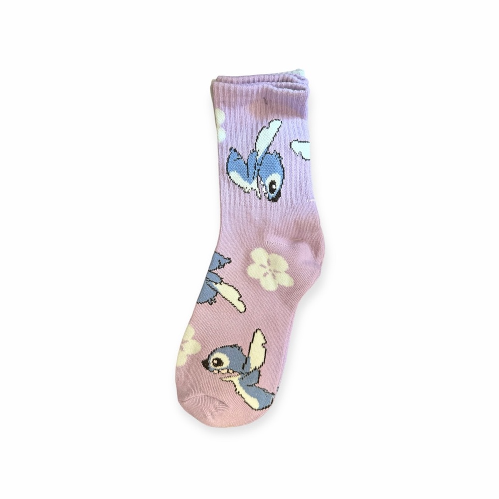NWT Disney Stitch Y2K Lavender Black Crew Socks 3pk - Picture 2 of 3